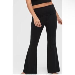 aerie offline black leggings real me xtra flare hi-rise long inseam small